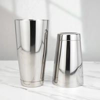 Shaker Boston lesté 600ml+800ml en acier inoxydable 304 poli miroir, avec logo personnalisé OEM ODM, pour bar