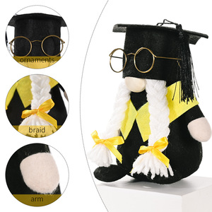 Nueva gorra de graduación negra transfronteriza, gafas, muñeco Rudolph sin rostro, juguete decorativo - Product Image 3