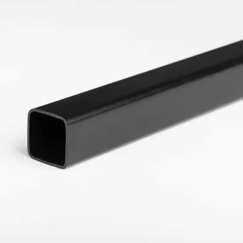 Schwarze quadratische Kunststoffröhrchen, PVC-Schachtel-Abschnitt, quadratisches Rohr 50 × 50, 25 × 25 mm