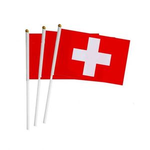 Promotion Wholesale Football Sports Fans <b>Mini</b> <b>Hand</b> Waving Flag Switzerland Swiss <b>Hand</b> Held Flags - Product Image 3