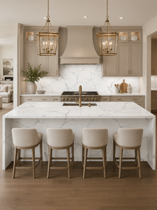 Vietnam Union Quartz Calacatta <b>Silver</b> Mist Artificial Big Slabs Kitchen Table <b>Top</b> Polished Finish 20mm Thick Waterproof Hotel - Product Image 2