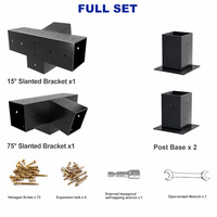 Kit de pergola avec supports à 4 voies et base de poteau pour cabane en bois extérieure, pour bois de 4x4 po (taille réelle 3,5x3,5 po), fabriqué en Chine