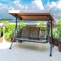 Balançoires suspendues à structure métallique en rotin moderne avec balancelle en tissu pour balcon cour jardin extérieur