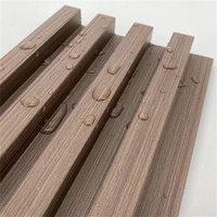 Decoración Interior para Oficina y Hogar, Revestimiento Exterior para Baño, Resistente a la Humedad, Impermeable, Ecológico, Ignífugo, Revestimiento de Madera Flexible 3D WPC Acanalado