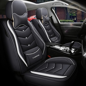 Juego completo de cojines de <span class=keywords><strong>asiento</strong></span> de <span class=keywords><strong>coche</strong></span> de lujo Four Seasons con 5 fundas de <span class=keywords><strong>asiento</strong></span> <span class=keywords><strong>Protector</strong></span> de cuero PU impermeable en color rojo elegante - Product Image 3