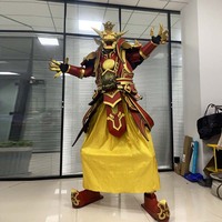 Kostum Cosplay Raja Iblis Banteng Buatan Tangan dengan Jubah & Tanduk untuk Panggung & Pesta Halloween