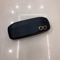 Boîte de grandes lunettes dorées de luxe, Logo imprimé, cadres en métal classique pour hommes d'affaires, étui à affichage optique