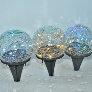 Nueva Lámpara Solar Empotrada con Efecto Craquelado, Lámpara de Ambiente de Cristal, Lámpara de Parque IP65, Decoración de Jardín, Lámpara de Paisaje - Product Image 2