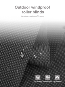 Stardeco خارج PVC يندبروف للماء الظل بمحركات الرأسي الباب حديقة الظل مصراع سستة في الهواء الطلق الحاجب اللفاف - Product Image 3