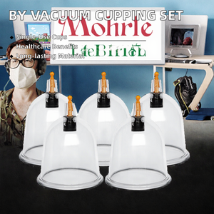 Ensemble de ventouses en plastique transparent, 5 pièces, avec valve orange, pour soulager les douleurs dorsales - Product Image 3