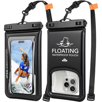 Étui étanche flottant IP68 pour téléphone de 8,5 pouces, sac étanche sous-marin avec cordon, porte-cartes et rangement pour lunettes