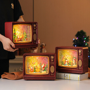 Nouveau Design Snow Globe Tv Lanterne À Eau En Plastique De Noël Fer Cheval Lanternes Avec Led Bureau & Décoration De La Maison Artisanat Cadeaux - Product Image 2