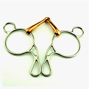 Bocados de dos anillos para caballo al por mayor, bocado de caballo de acero inoxidable de alta calidad con boquilla de cobre - Product Image 6