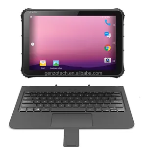 GENZO IP65 12 inci tahan air kasar keyboard touchpad dengan pemindai barcode keyboard tablet kasar 12 inci android industri
