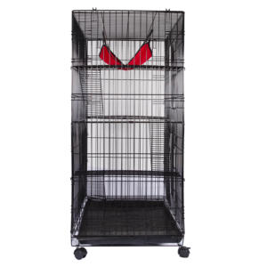 Jaula de Cría para Gatos de Hierro Forjado y Madera de 3 Niveles, Personalizable, con Hamaca, para Hámsteres y Conejos, en Caja - Product Image 2