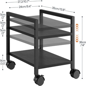 2-Tier Floor Standing Adjustable <b>PC</b> Tower <b>Stand</b> for Desktop <b>PC</b> Storage - Product Image 3