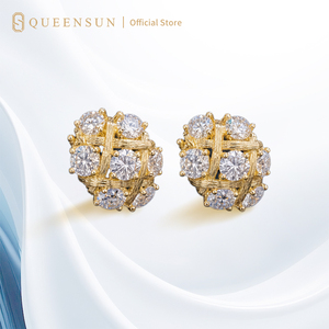 Pendientes <span class=keywords><strong>de</strong></span> Oro Sólido <span class=keywords><strong>de</strong></span> 9K con Diseño <span class=keywords><strong>de</strong></span> Cesta Tejida y Diamantes Cultivados en Laboratorio <span class=keywords><strong>DE</strong></span> VS, con Textura <span class=keywords><strong>de</strong></span> Rejilla, Joyería Fina <span class=keywords><strong>de</strong></span> Lujo <span class=keywords><strong>para</strong></span> <span class=keywords><strong>Mujer</strong></span> - Product Image 1