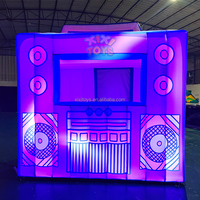 Cabine de DJ gonflable à éclairage LED personnalisée pour les boîtes de nuit et les fêtes type tente Radio Cabine de DJ Studio Salle Cube
