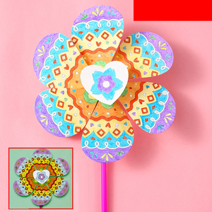 ภาพวาดกราฟฟิตีของเด็กอนุบาลทำมือด้วย2023แบบ DIY ภาพวาดของเล่นกังหันลม - Product Image 3