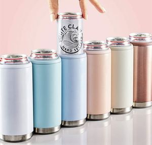 Enfriador de Latas de Cerveza de 12 oz con Recubrimiento en Polvo, Soporte para Latas Delgadas de Acero Inoxidable, Aislador de Latas con Aislamiento al Vacío - Product Image 1
