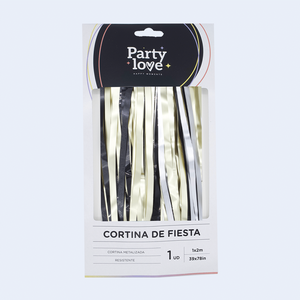 Tenda 1x2m Nera Argento Oro per Decorazioni Murali per Feste - Product Image 1