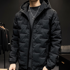 Lnd unisex เสื้อแจ็กเก็ตมีฮู้ด, เสื้อแจ็คเก็ตจัมเปอร์มีฮู้ดรัดกล้ามเนื้อความถี่สูงป้องกันความหนาวเย็นเบาะกันลมสำหรับการเดินทางขนาดใหญ่ - Product Image 1