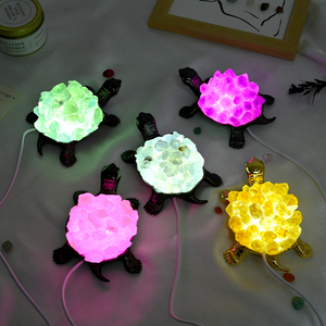 Lampada da comodino notturna a forma di tartaruga con luci notturne a mano con pietre curative naturali - Product Image 2