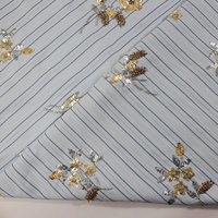 Tissu brodé écologique 65% polyester 35% coton pour robes de mariée, tissé léger 120 GSM, largeur 125 CM, personnalisable OEM