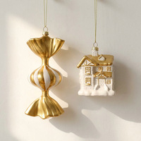 3D Goldener Weihnachtsmann und Weihnachtsbaum Donut-förmiger Anhänger Ornament Plastik Weihnachtsdekoration
