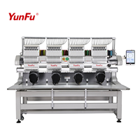 Machine à broder automatique YunFu de haute qualité pour atelier, 4 têtes, 15 aiguilles, 1200 SPM, avec garantie de 5 ans