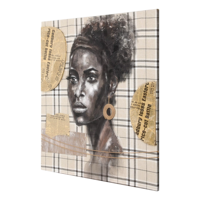Gros Art Africain Femme Noire Peinture À L'huile sur Toile Peint À La Main Mur Art Photo pour Salon
