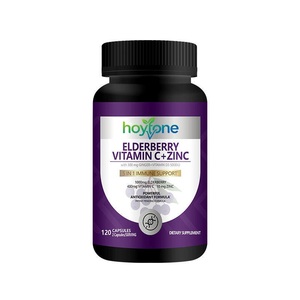 Cápsulas de <span class=keywords><strong>Vitamina</strong></span> C y Zinc con Saúco, <span class=keywords><strong>Vitamina</strong></span> D3 y Jengibre, 5 en 1, Suplemento Orgánico para Adultos, Refuerzo Inmunológico y Antioxidante, Personalizado OEM - Product Image 1