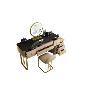Meubles de maison prix de gros Vanité de maquillage d'angle au design moderne pour dames Coiffeuse <span class=keywords><strong>en</strong></span> bois Commodes brunes avec tiroirs - Product Image 4
