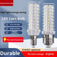 Ampoule LED ultra-lumineuse pour jardin, culot E14/E27, petite vis, lumière maïs, lampe à économie d'énergie, trois couleurs, intensité variable, lustre blanc