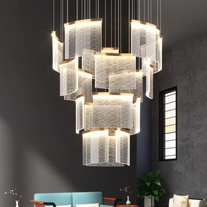 High End Living Room Chandelier Long Suspended LED Multi Head Stairwell <b>Light</b> Luxury Art Design - Product Image 3
