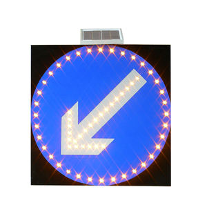 تخصيص عالية الوضوح تعمل بالطاقة الشمسية علامات المرور العاكسة مع وامض أضواء ليد الحدود تحذير علامة المجلس - Product Image 4