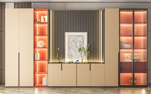 Librería de Madera de Diseño Moderno Personalizada, con Puertas de Vidrio, Mueble de Almacenamiento para Sala de Estar, Hogar u Hotel, Estantería para Libros - Product Image 4