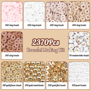Polymer <b>Clay</b> Beads Diy Jewelry Making <b>Kit</b> 24 Compartment Boxed Bracelet Necklace Craft Supplies Set - Product Image 2