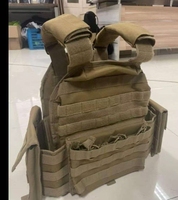 Gran oferta, chaleco táctico ligero de color caqui con sistema Molle, chaleco de entrenamiento al aire libre, chaleco táctico balístico