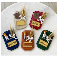 Garrafa de perfume de couro artificial eid, mini bolsa de madeira de bolso para presente de promoção