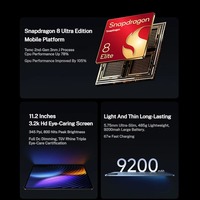 Tablet Mi Pad 8 Pro Versi Global Layar LCD 11,2 Inci 9200mAh Pengisian Cepat 67W Snap Dragon 8 Elite HyperOS 3 Tablet Mi Android