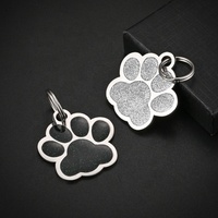 Edelstahl-Öltropfen-Hunde marke mit Glitzer-und Pfoten abdruck design-Laser gravierbarer Haustier-ID-Tag mit Anti-Verlust-Metall zubehör