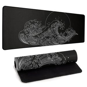 Tapis de souris de jeu japonais à vagues de mer, noir, grand tapis de souris d'anime, tapis de souris étendu, base en caoutchouc antidérapante, grand tapis de bureau pour le bureau - Product Image 1