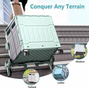 Collapsible Waterproof Durable Platform <b>Tool</b> Camping Colorful Folding Shopping Cart 4 Wheels Mesh Cover Portable <b>Trolley</b> - Product Image 2