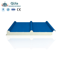 Panneau sandwich en polyuréthane ignifuge, écologique, préfabriqué pour entrepôt, chambre froide, atelier, mur extérieur, toiture