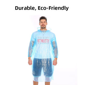 Adult Disposable Promotional Plastic Travel Rainwear One Time Outdoor High Quality Customized PE Waterproof <strong>Raincoat</strong> - Product Image 3