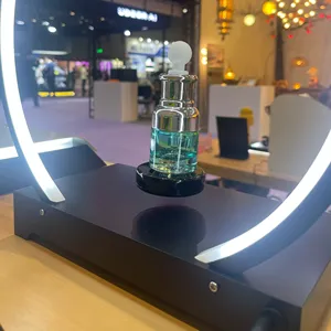 360 Degree Rotation Magnetic Levitation Perfume Bottle Display Changeable Color For Office Desk Floating Decoration