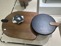 Juego de mesa de centro de madera de diseño simple y de alta calidad para sala de estar, mesa de lujo moderna y creativa de nogal en venta
