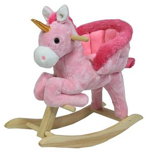 Roze Gekleurde Pluche Springpaard Met Echte Paard En Golloping Geluid - Product Image 3