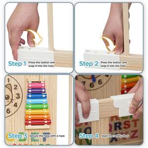 3 in 1 çok fonksiyonlu ahşap emniyet bebek çit ev oturma odası mobilya katı ahşap çocuk oyun parkı - Product Image 3